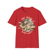 Load image into Gallery viewer, Eat Trash & Get Lucky on Gildan Softstyle T-Shirt