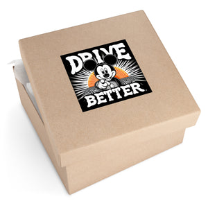 Drive Better Old School 8 X 8 Inch Square Vinyl Stickers