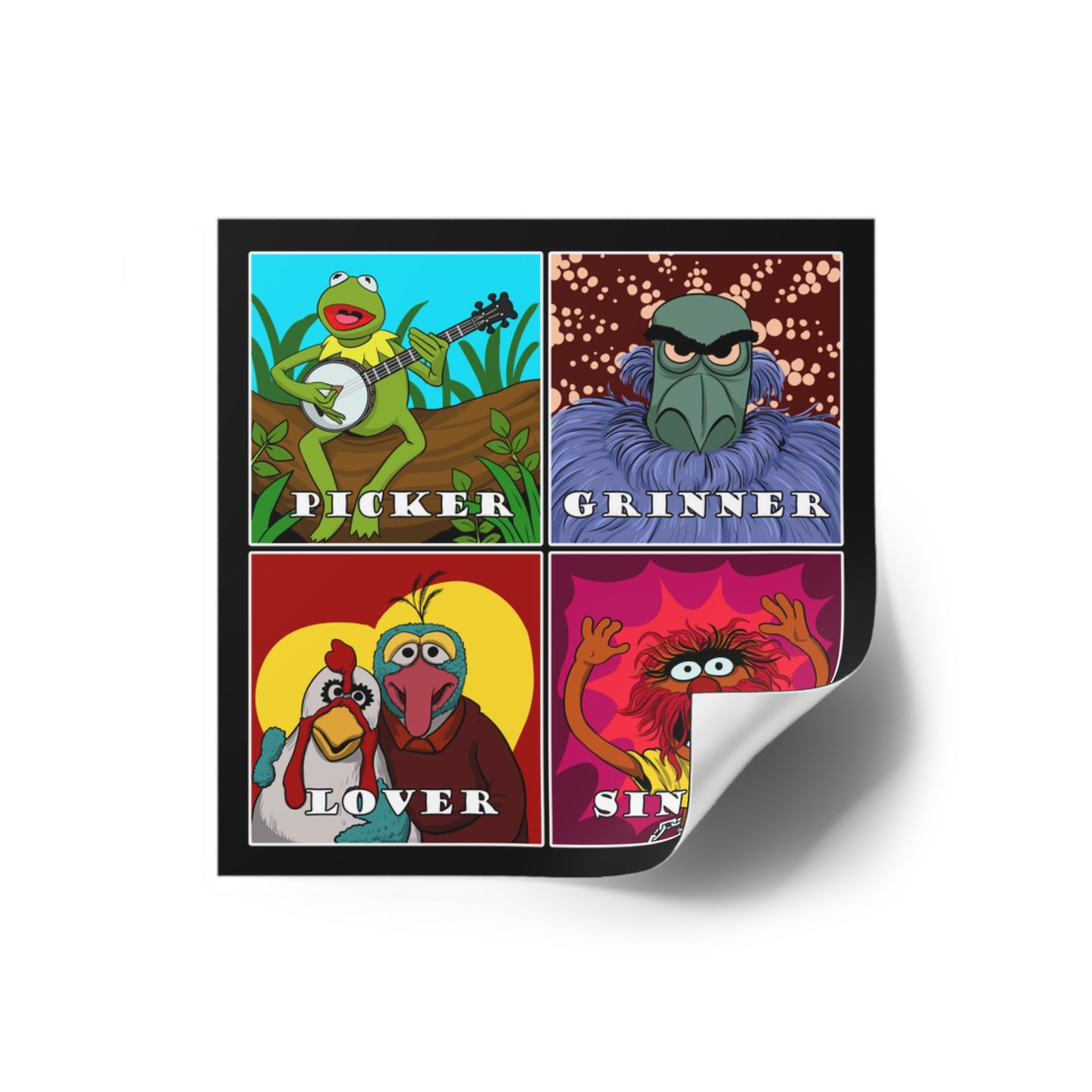 Picker Grinner Square Stickers