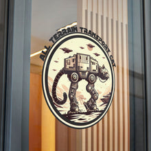Load image into Gallery viewer, All Terrain Cat on Die-Cut Stickers, (DTF) (black font)
