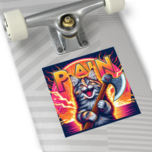 Load image into Gallery viewer, Psycho Viking Kitty Square Vinyl Sticker
