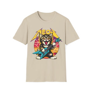 Hard Rock Kitty -- Yellow -- On Gildan Softstyle T-Shirt