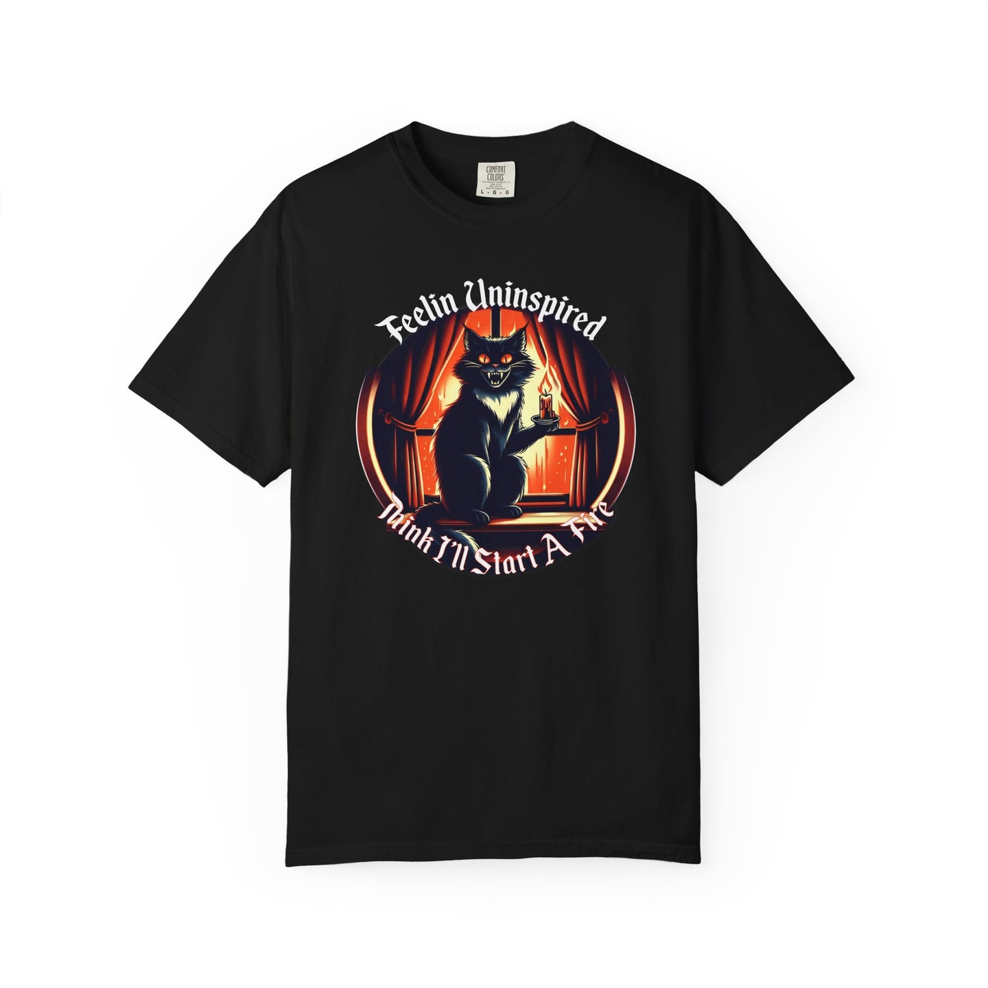 Dark Humor Cat on Comfort Colors T-shirt