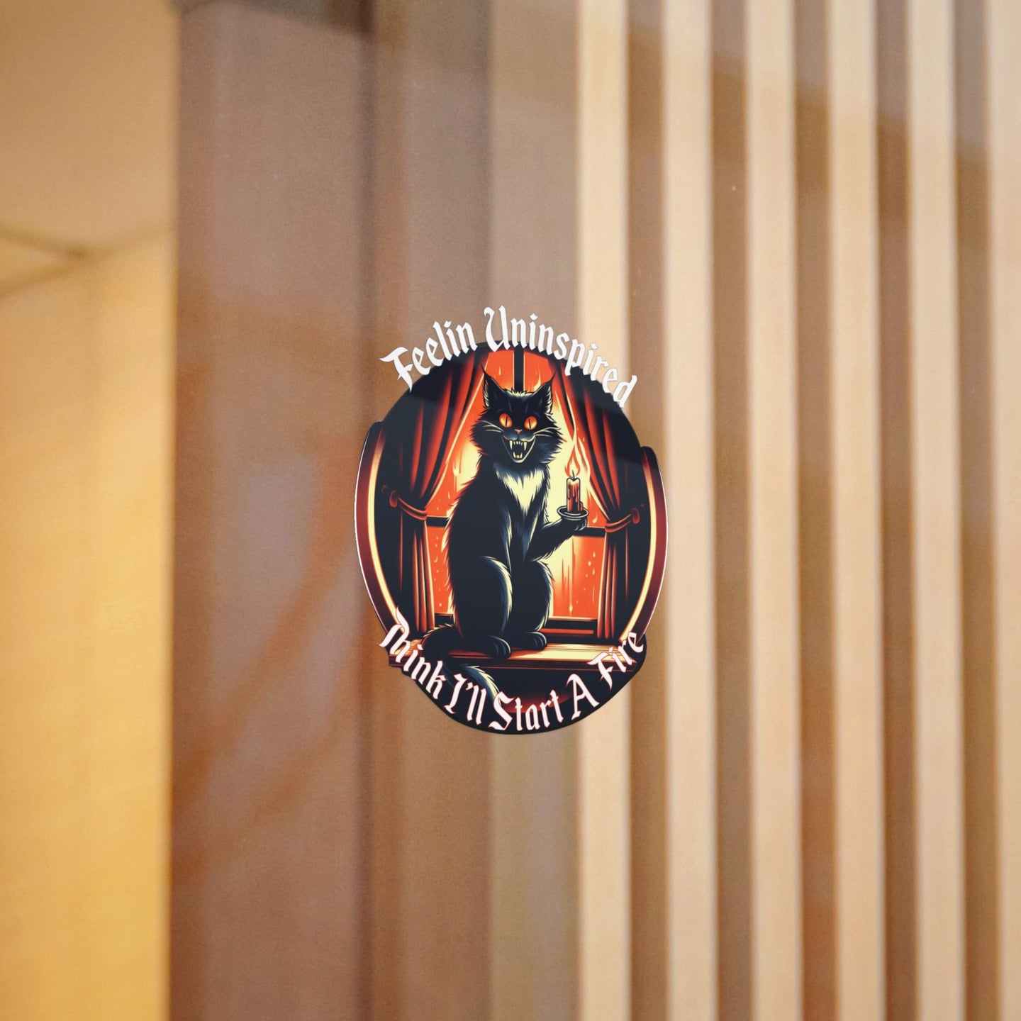 Dark Humor Cat Die-Cut Stickers, (DTF)