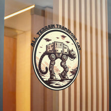 Load image into Gallery viewer, All Terrain Cat on Die-Cut Stickers, (DTF) (black font)
