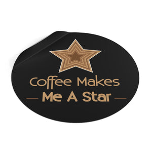 Men's Star Coffee Round Sticker