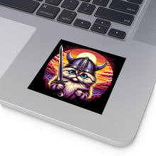 Load image into Gallery viewer, Viking Kitty 8 X 8 Square Vinyl Bumper Sticker
