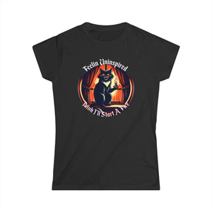 Dark Humor Cat on Women's Softstyle Tee
