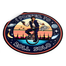 Load image into Gallery viewer, Han Solo Unicycle Round Vinyl Stickers
