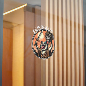 Purrseus Cartoon-Style Die-Cut Stickers, (DTF)