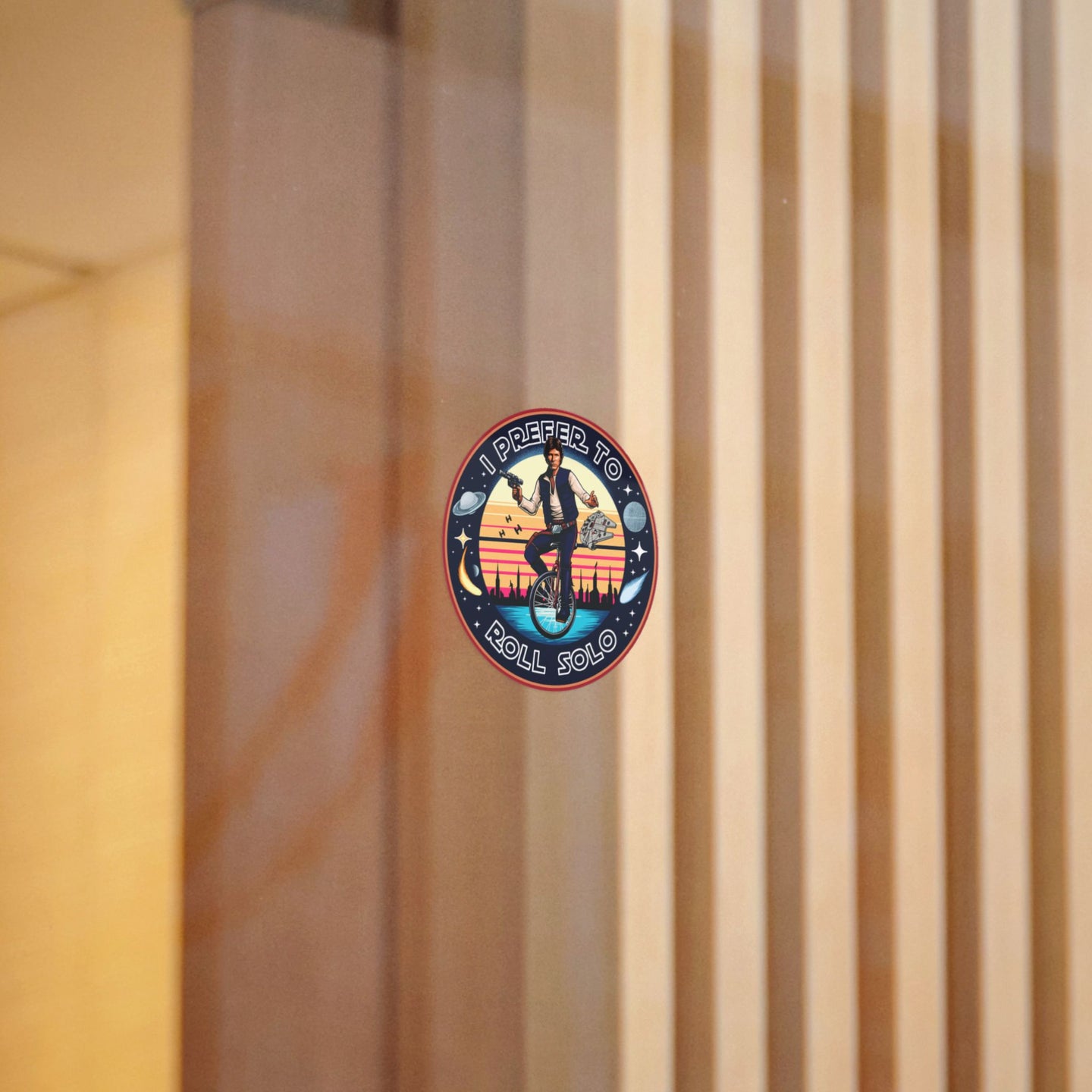 Han Solo Unicycle Die-Cut Stickers (DTF)
