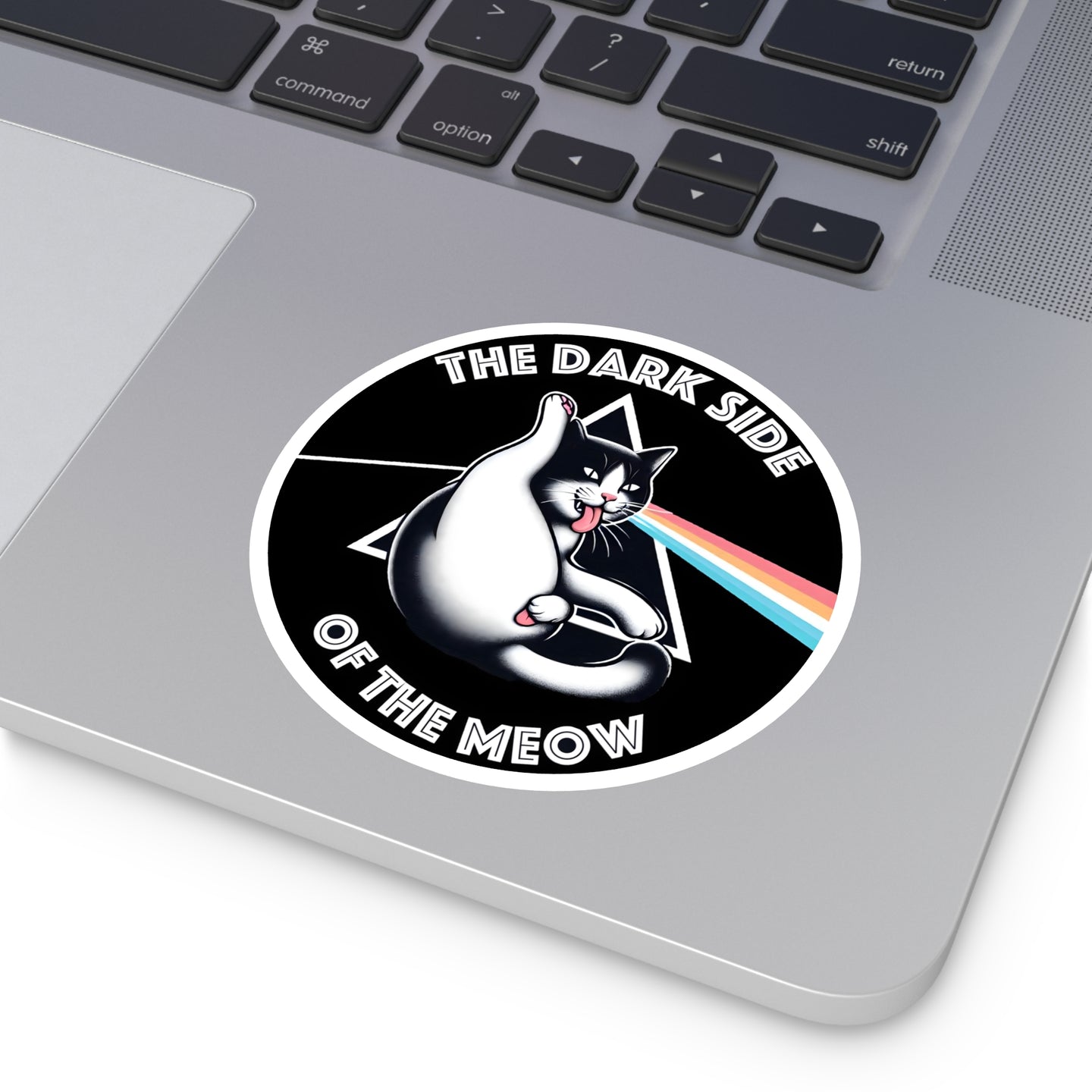Dark Side of The Meow Round Stickers