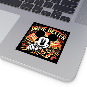 Drive Better Trippy 8 X 8 Inch Square Vinyl Stickers