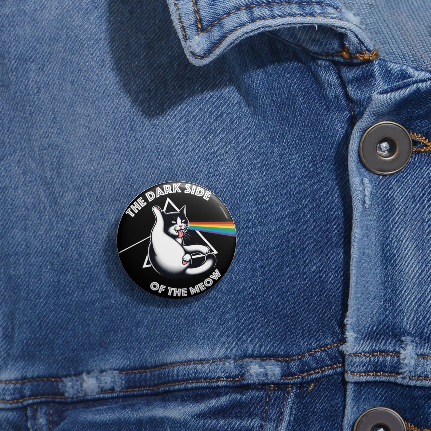 Dark Side of The Meow Custom Pin Buttons
