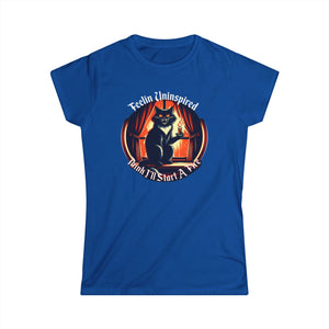 Dark Humor Cat on Women's Softstyle Tee