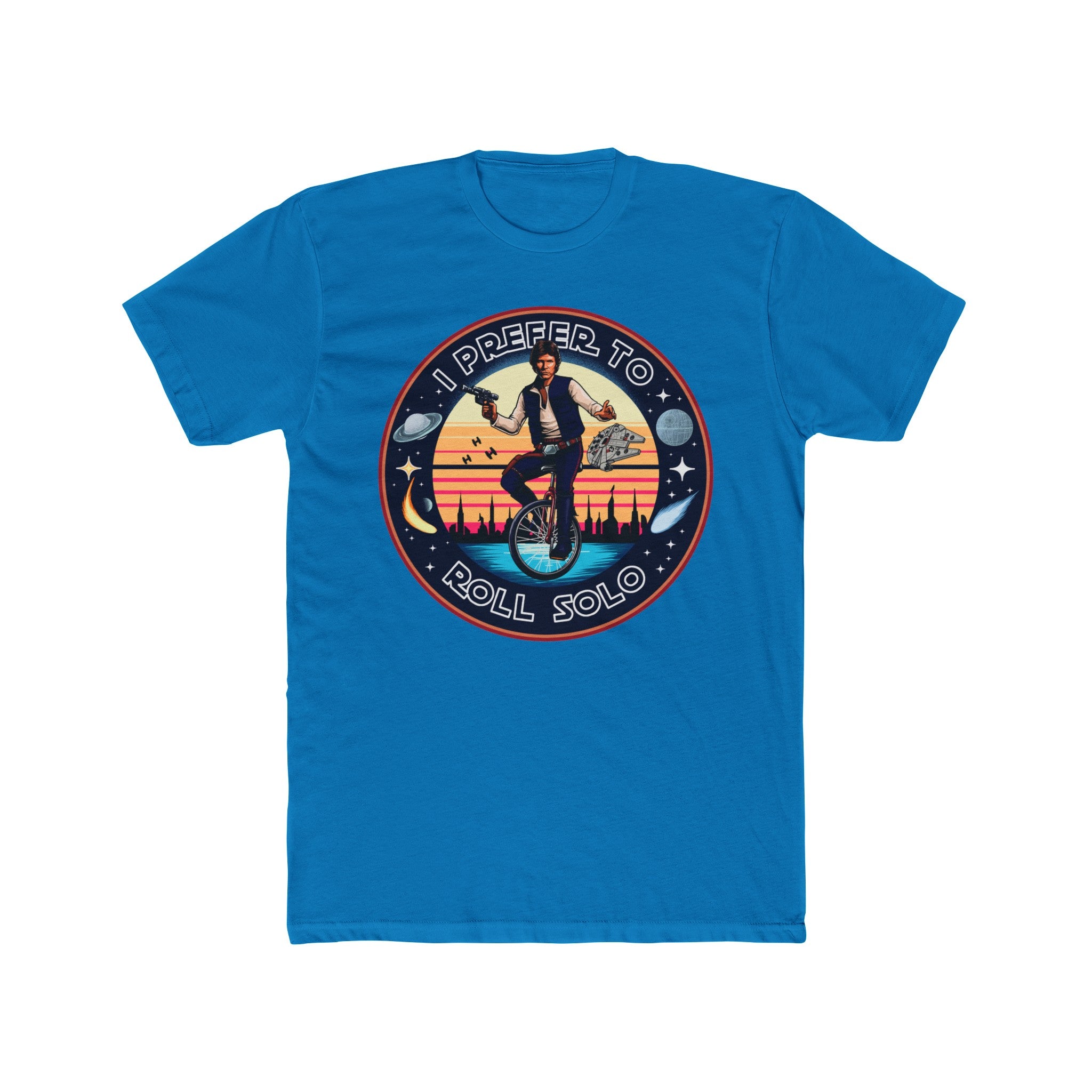 Han Solo Unicycle On Next Level T-Shirt – Brazen Planet Han Solo Unicycle On Next Level T-Shirt – Brazen Planet