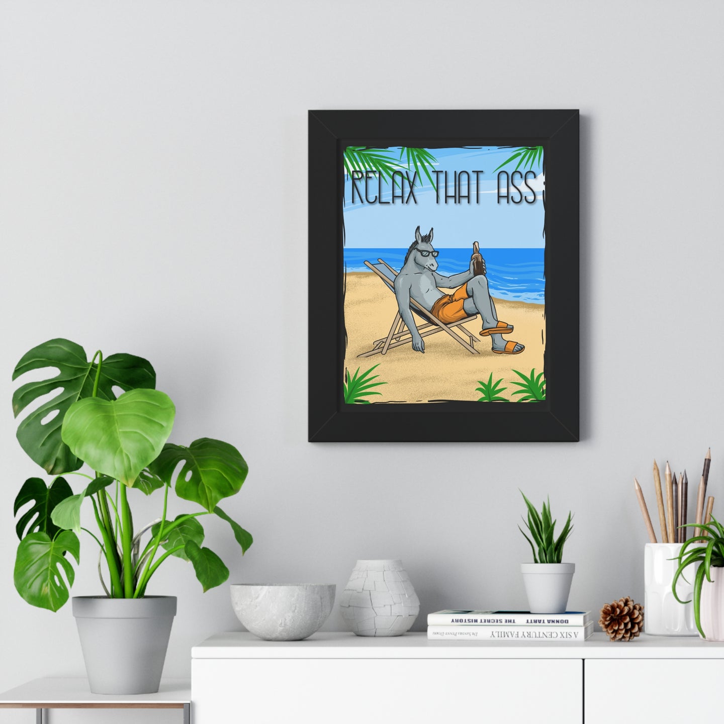 Relaxed Donkey Framed Poster