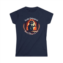 Load image into Gallery viewer, Dark Humor Cat on Women&#39;s Softstyle Tee
