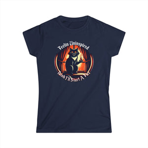 Dark Humor Cat on Women's Softstyle Tee