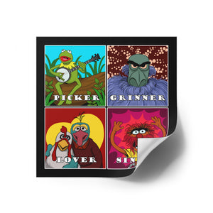 Picker Grinner Square Stickers