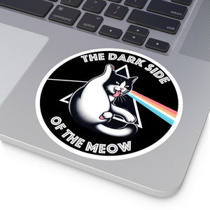 Dark Side of The Meow Round Stickers