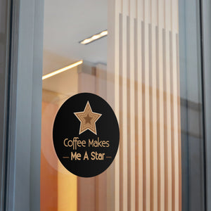 Men's Star Coffee Round Sticker