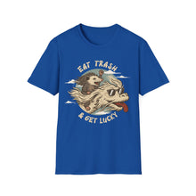 Load image into Gallery viewer, Eat Trash &amp; Get Lucky on Gildan Softstyle T-Shirt
