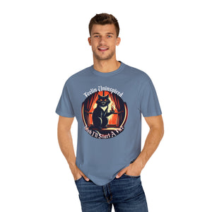 Dark Humor Cat on Comfort Colors T-shirt