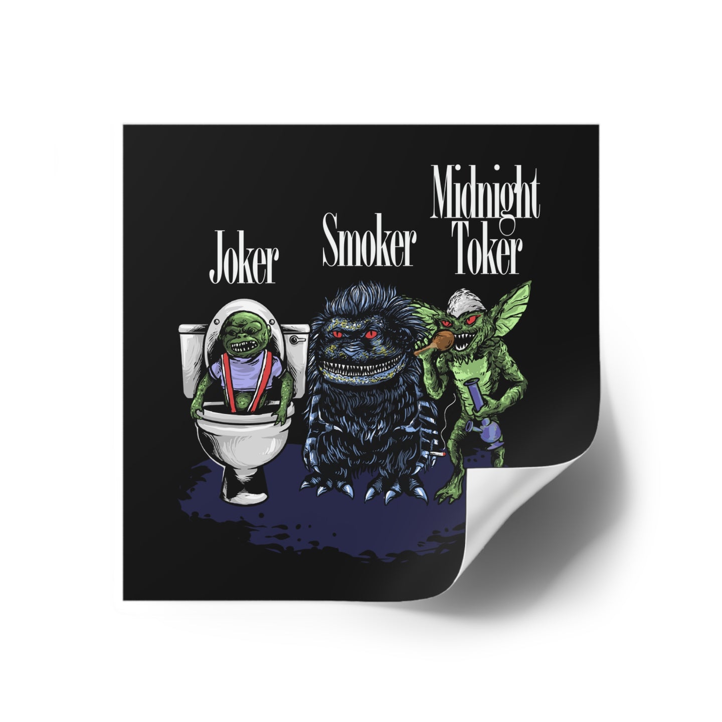 80s Monsters on Square Stickers