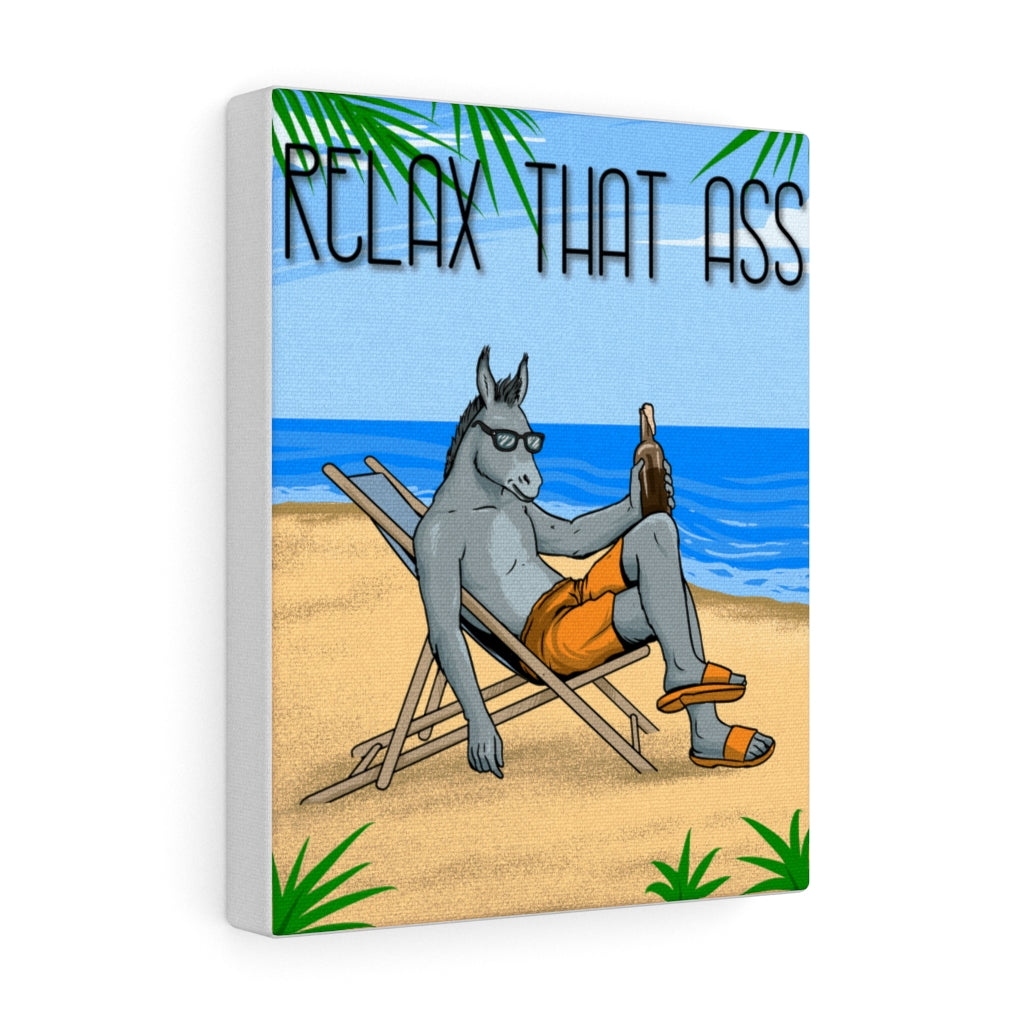Relax Donkey on 8 X 10 Canvas Gallery Wrap